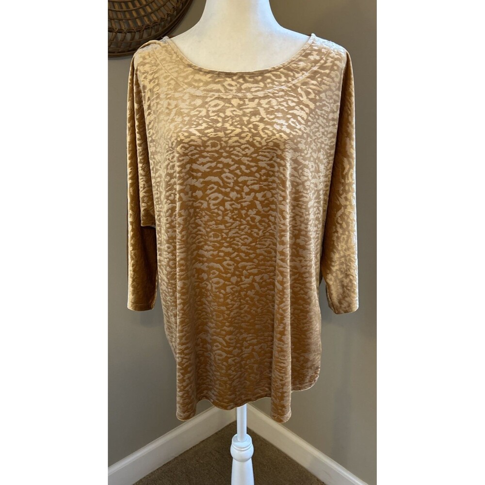 Est. 1946 T-shirt Sz. 18/20 Crushed Velvet Oversized Long Sleeve Rose Gold NWT